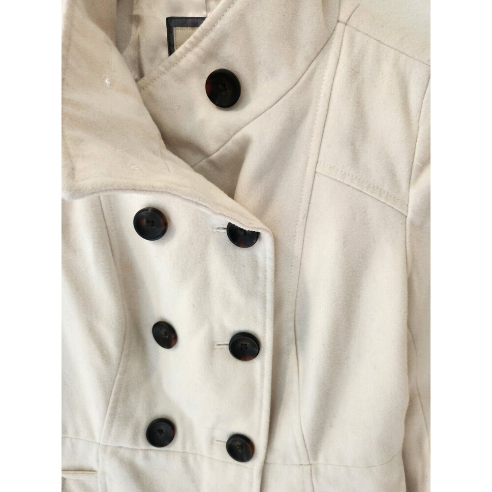 Old Navy Peacoat Women’s Size Extra Small Cream Long Sleeve Hood Lined Pockets - Picture 2 of 9